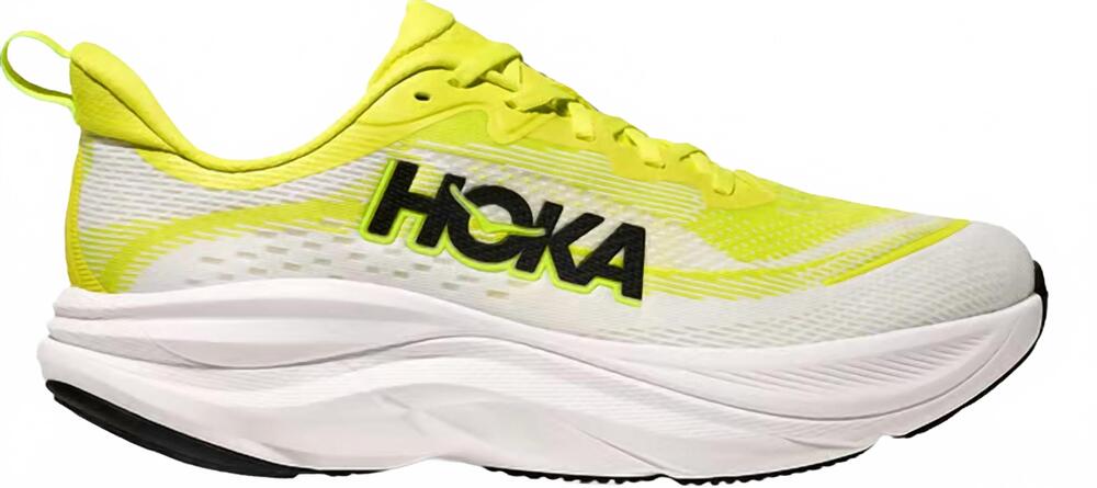 NEW HOKA men's skyflow running shoes in citrus/neon white